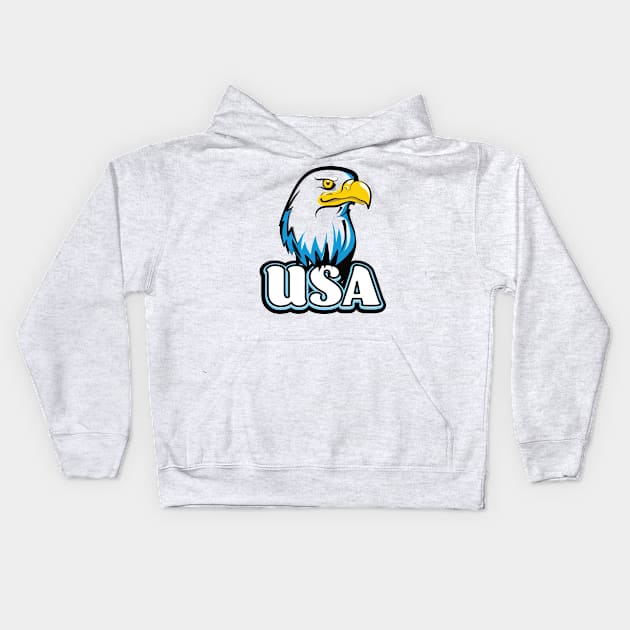 USA Bald Eagle Kids Hoodie by nickemporium1